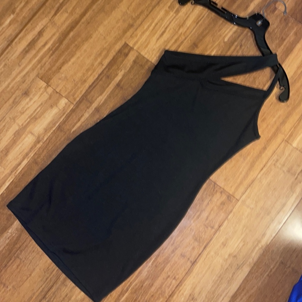 Black dress one shoulder